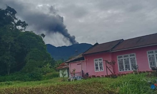 Kondisi terkini Gunung Marapi Sumbar.(foto: dok/halloriau.com)