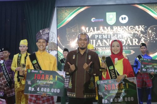 Malam puncak Bujang Dara Inhu 2026 meriah, Aidil-Ristia sabet gelar juara (foto/ist)